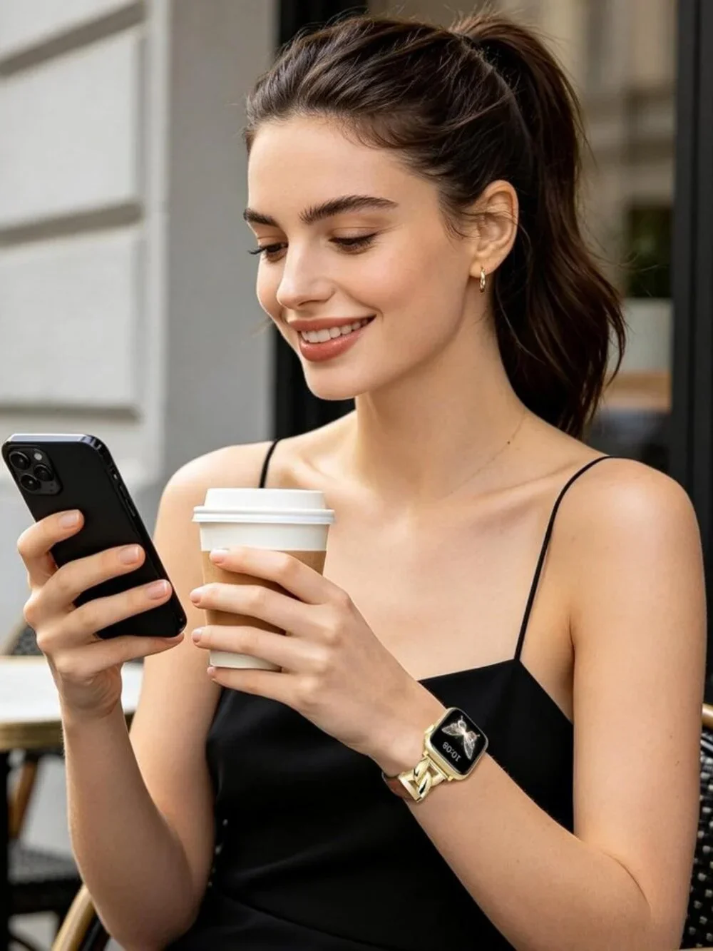Elegant Genuine Leather Apple Watch Band - Slim Fit, Interlocking Connector
